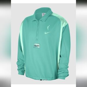 New Nike WNBA New York Liberty Fleece Quarter-Zip Pullover Mint Green Women's M